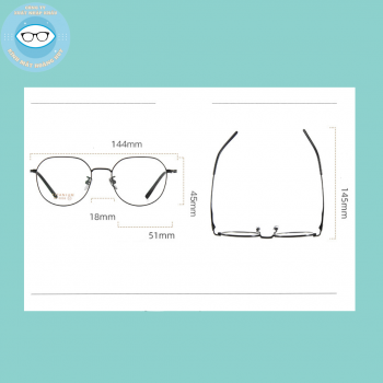 Gọng kính kim loại mã 6208